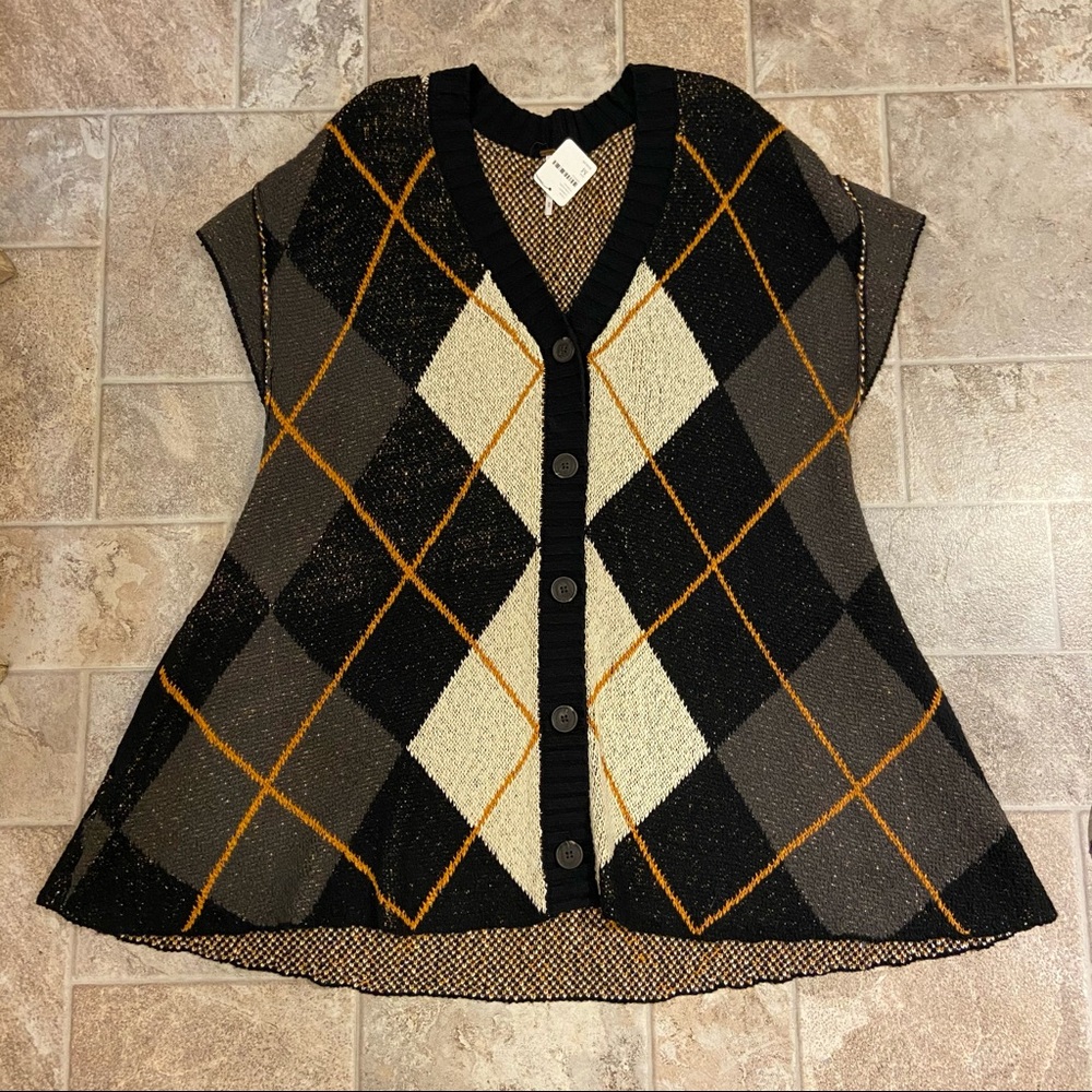 Free People Exploded Argyle Swing Dress